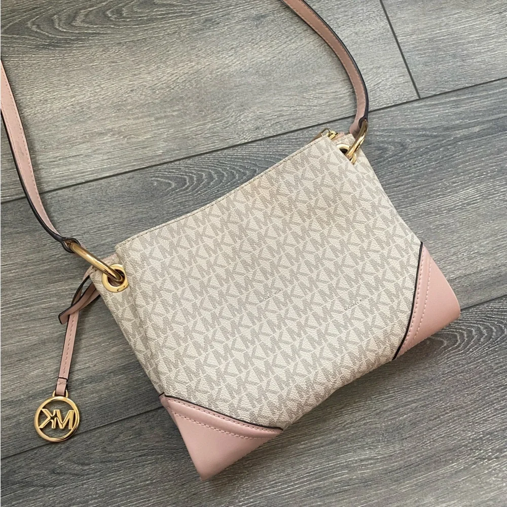 Michael Kors Pink and Cream Crossbody Bag